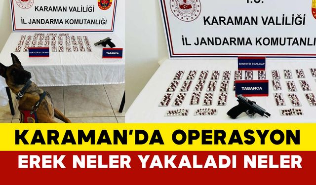 Karaman'da Jandarmadan uyuşturucu hap operasyonu: Erek neler yakaladı neler