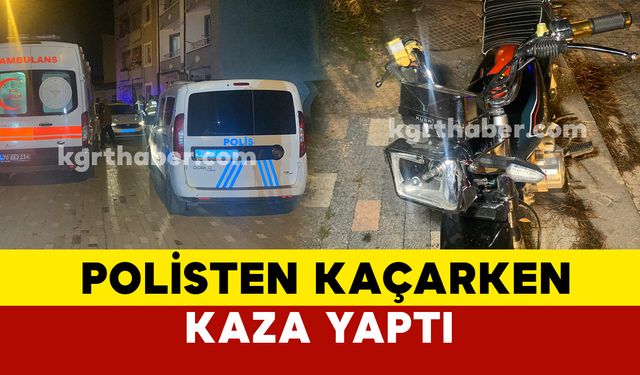 Karaman’da polisin dur ihtarına uymayan genç motosiklet sürücüsü kaza yaptı