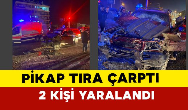 Karapınar’da Trafik Kazası: Pikap Tıra Çarptı, 2 Yaralı