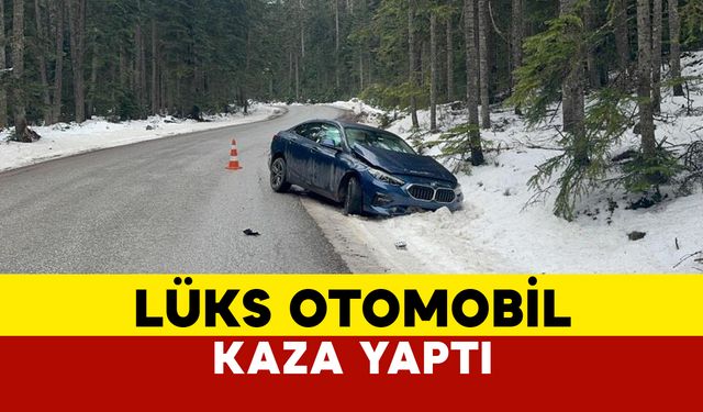 Kartalkaya Yolunda Lüks Otomobil Kontrolden Çıktı