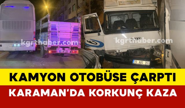 Karaman'da Kamyon Kontrolden Çıkıp Ortalığı Karıştırdı: 2 Yaralı