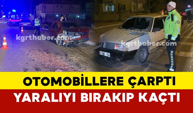 Park halindeki otomobillere çarpan sürücü kaza yerinden kaçtı: 1 yaralı