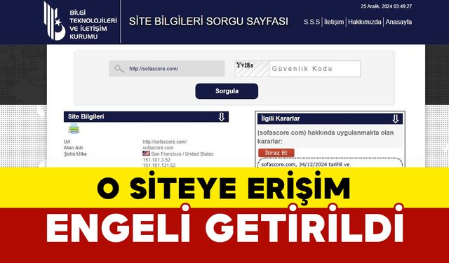 Sofascore’a erişim engeli getirildi