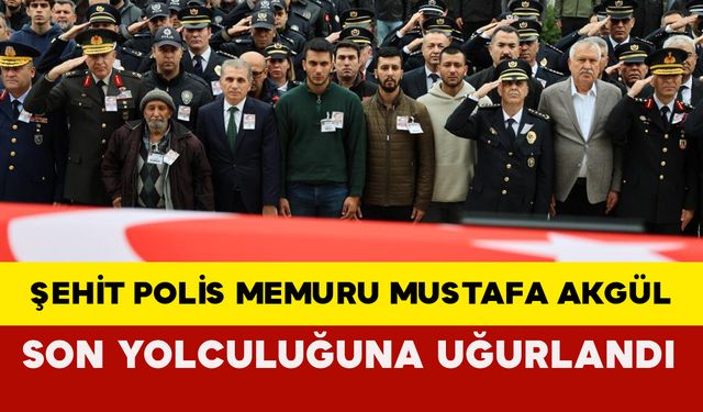 Uzman çavuşun çarpıp şehit ettiği polis memuru son yolculuğuna uğurlandı