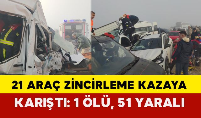 Van’da 21 araç zincirleme kazaya karıştı: 1 ölü, 51 yaralı