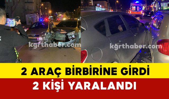 Karaman’da aynı yönde giden 2 otomobil çarpıştı: 2 yaralı