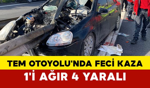 TEM Otoyolu'nda feci kaza: 1'i ağır 4 yaralı