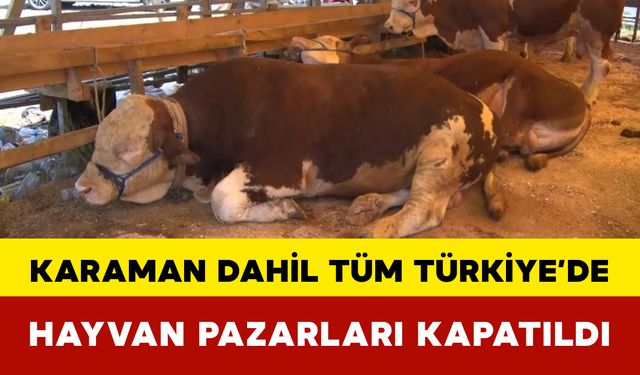 Karaman Dahil Tüm Türkiye’de Hayvan Pazarları Kapatıldı