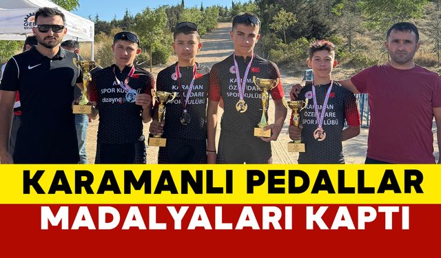 Karamanlı pedaller madalyaları kaptı