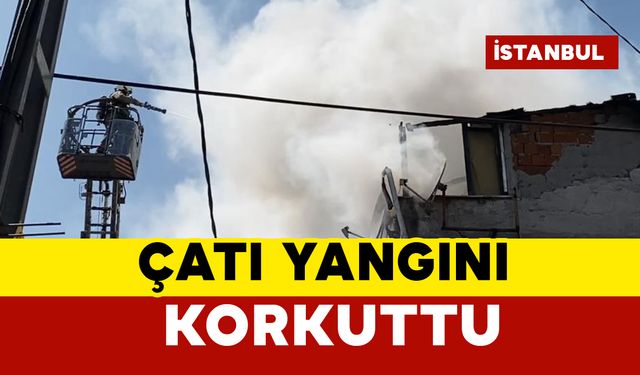 4 katlı binada çatı yangını
