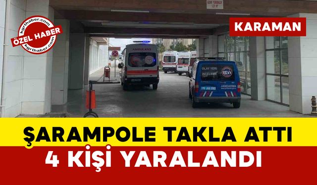 Karaman’da köy yolunda araç takla attı: 4 yaralı