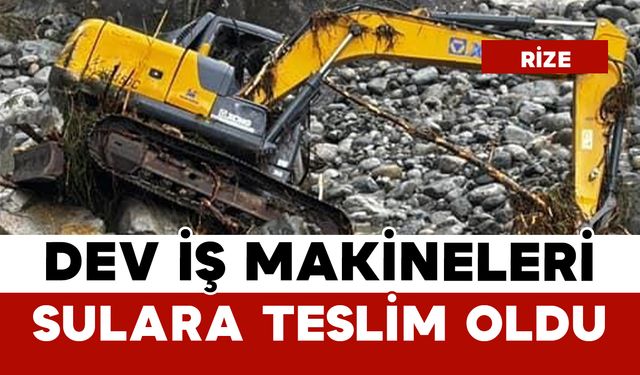 Dev İş Makineleri Sulara Teslim Oldu