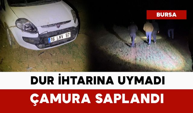 Polisten kaçarken çamura saplandı