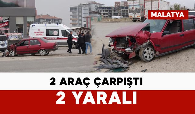 2 araç çarpıştı: 2 yaralı