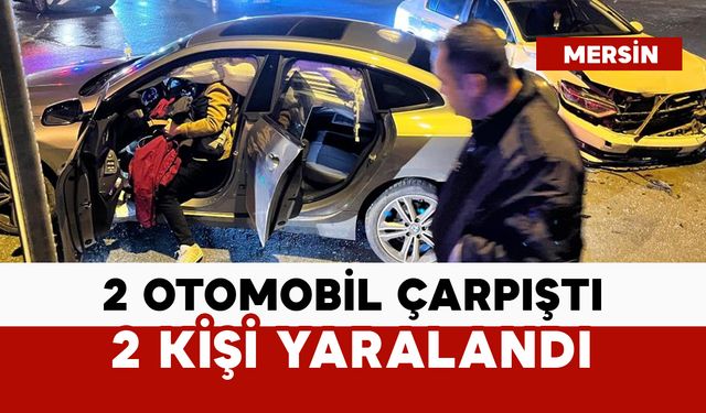 2 otomobil çarpıştı: 2 yaralı