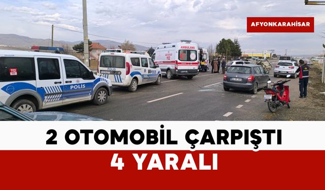 2 otomobil çarpıştı: 4 yaralı