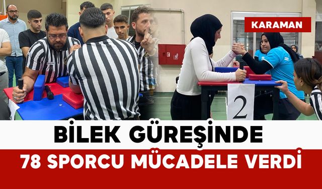 Bilek güreşinde 78 sporcu mücadele verdi