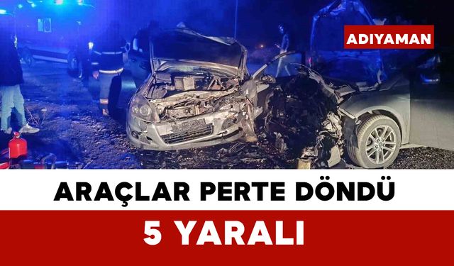 İki otomobil çarpıştı: 5 yaralı