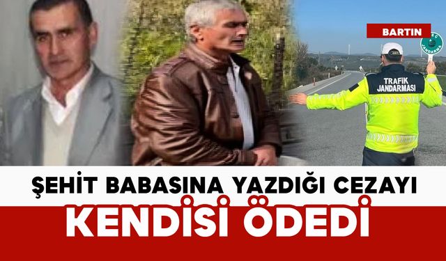Jandarma'dan örnek davranış: Şehit babasına yazdığı cezayı kendi ödedi