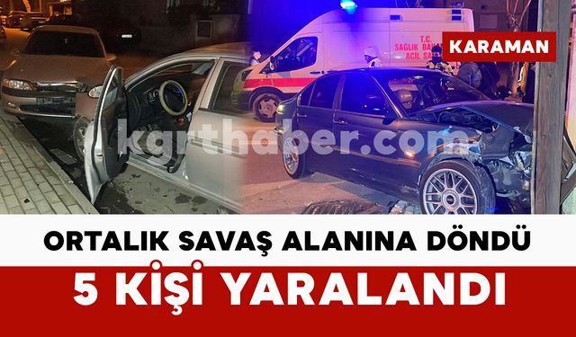 Karaman'da otomobiller çarpıştı: 5 yaralı
