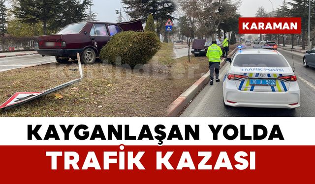 Kayganlaşan Yolda Kaza