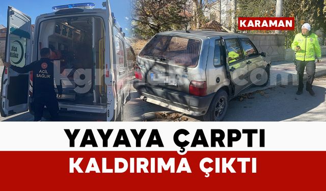 Kontrolden çıkan araç önce yayaya çarptı, sonra kaldırıma çıktı
