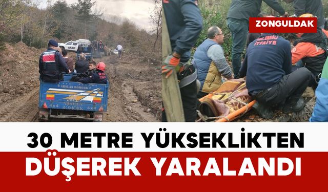 Muhtar 30 metre yükseklikten düşerek yaralandı