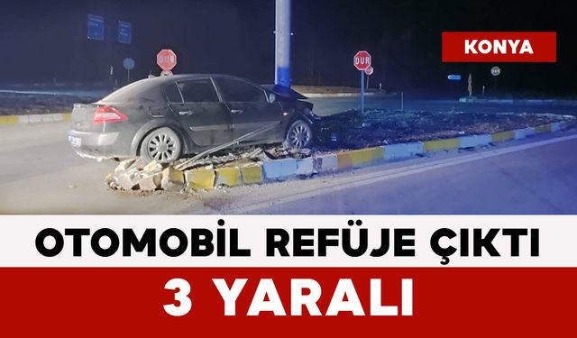 Otomobil Refüje Çıktı: 3 Yaralı