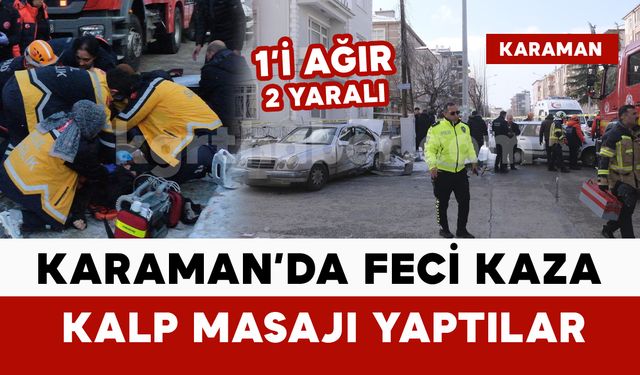 Kavşaktaki feci kazada sürücü hafif, eşi ağır yaralandı