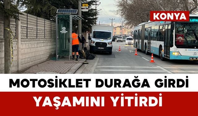 Motosiklet otobüs durağına çarptı: 1 ölü