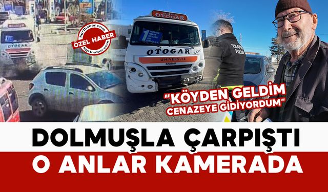 Yaşlı sürücünün köyden cenazeye giderken karıştığı kaza kamerada