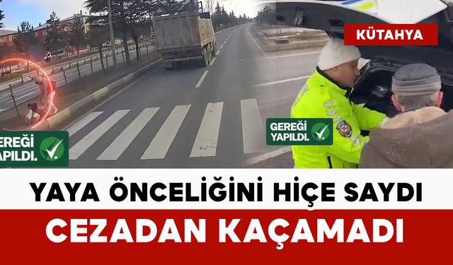 Yaya önceliğini hiçe sayan sürücüye ceza