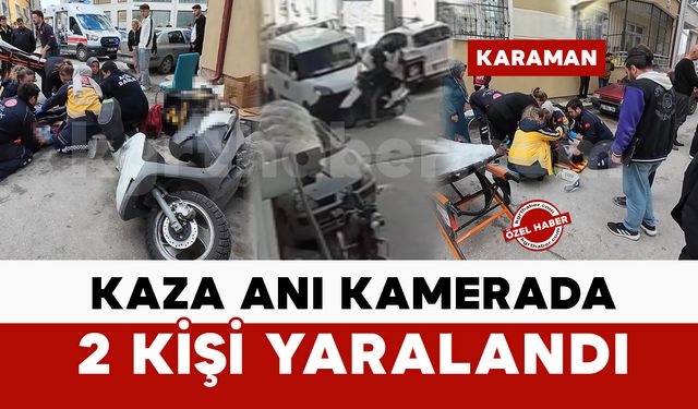 2 kişinin yaralandığı kaza anı kamerada