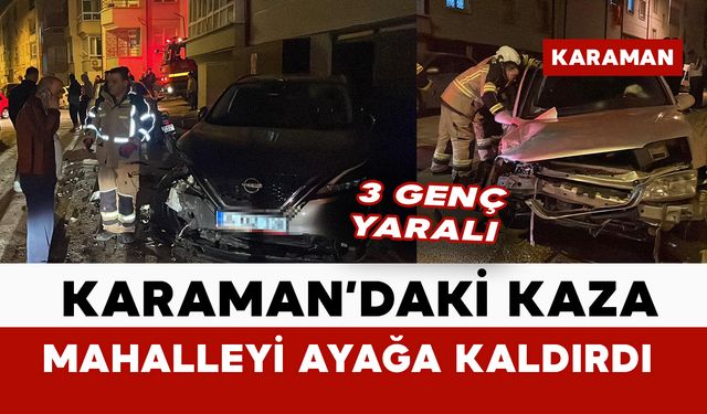 Mahalleyi ayağa kaldıran kazada 3 kişi yaralandı: o anlar kamerada