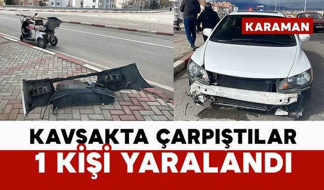 Otomobille çarpışan 3 tekerlekli elektrikli bisikletin sürücüsü yaralandı