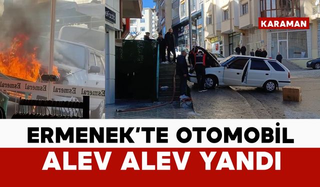 Seyir halindeki otomobil alev alarak yandı