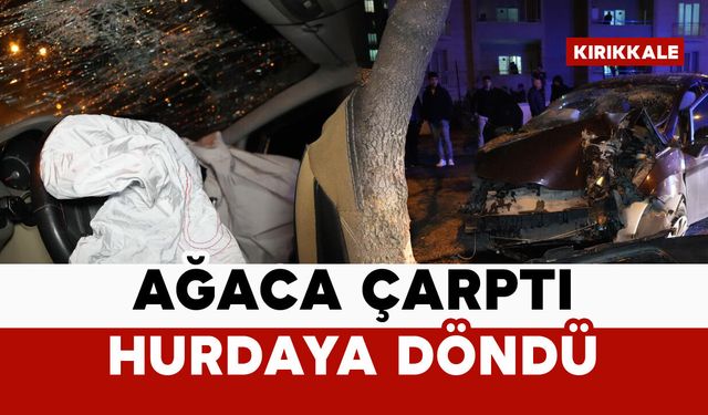 Ağaca çarptı, hurdaya döndü: 3 yaralı