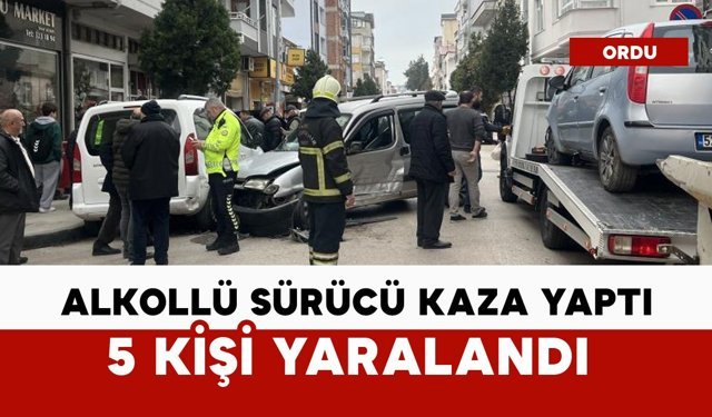 Alkollü sürücü kaza yaptı: 5 yaralı