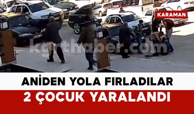 Aniden yola fırlayan çocuklara otomobil çarptı: 2 yaralı