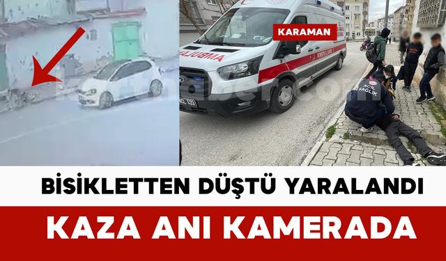 Bisikletten düşen çocuğun yaralandığı kaza kamerada