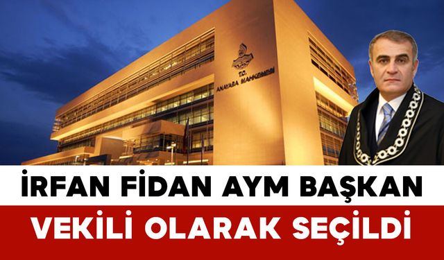 İrfan Fidan Anayasa Mahkemesi Başkan Vekili Olarak Seçildi