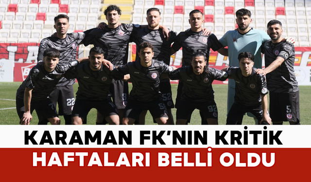 Karaman FK’nın Kritik Haftaları Belli Oldu