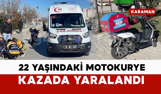 Kontrolden çıkan motosiklet devrildi: motokurye yaralı