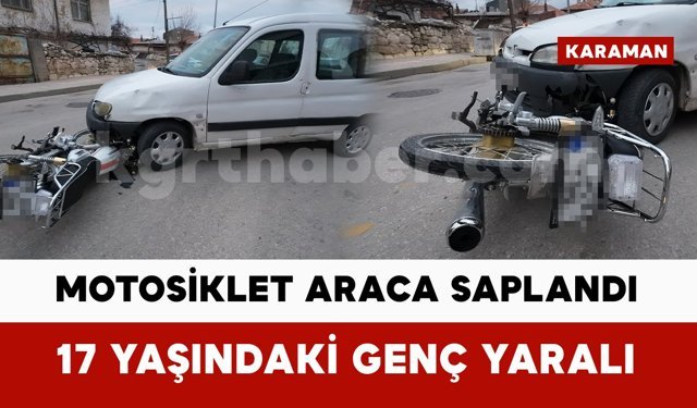 Motosiklet hafif ticari aracın tamponuna saplandı: 1 yaralı