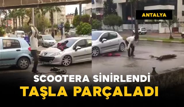 Sürekli bozuluyor diye scooterı taşla parçaladı