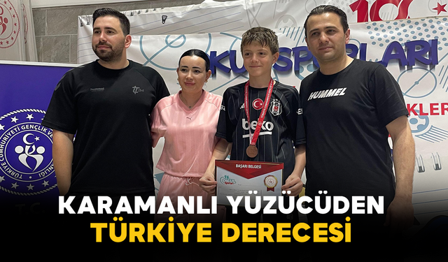 Karamanlı Yüzücüden Türkiye Derecesi