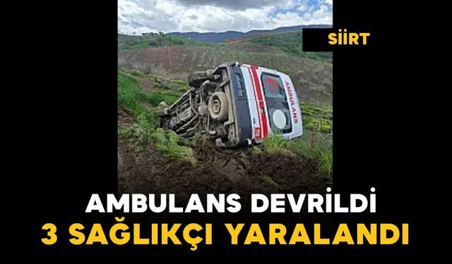 Ambulans şarampole devrildi: 3 yaralı
