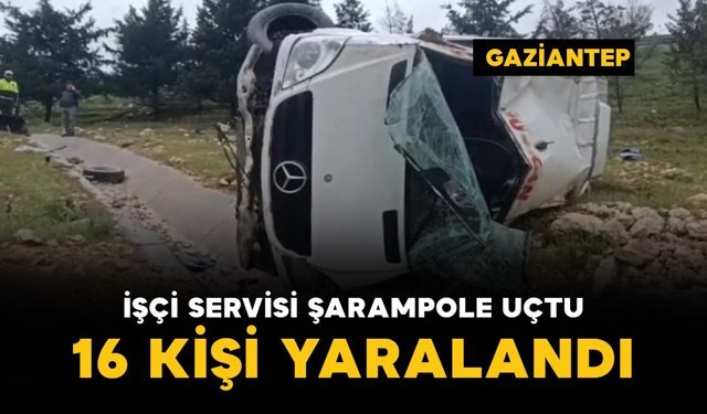 İşçi servisi şarampole uçtu: 16 yaralı