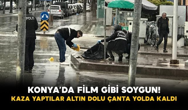 Konya’da Motosikletli Kuyumcu Soygunu: Şüpheliler Kaçarken Kaza Yaptı