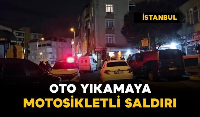 Oto yıkamaya motosikletli saldırı